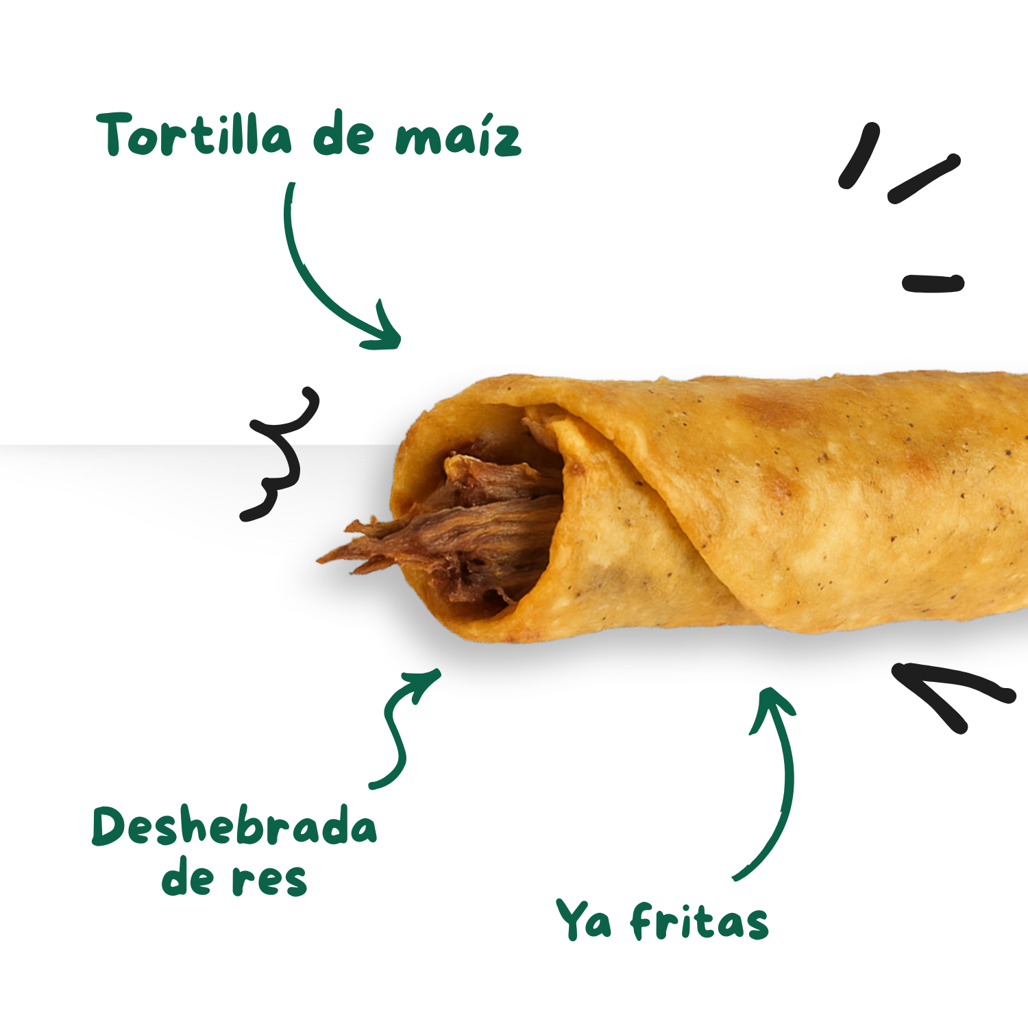 Flautas de res (Cocinadas)