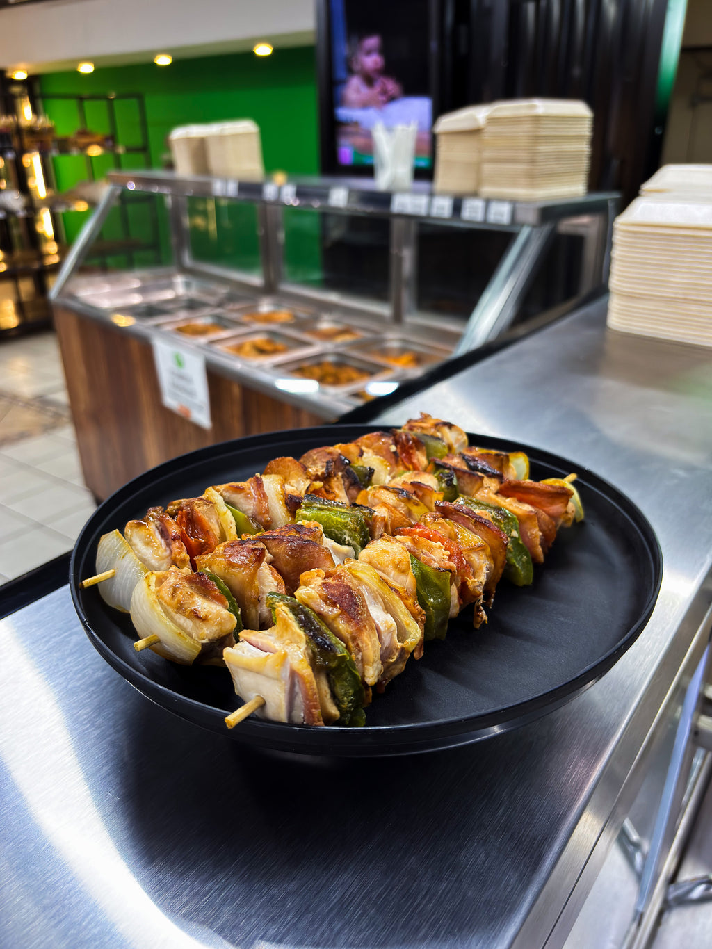 Brocheta de pechuga de pollo (Cocinado)