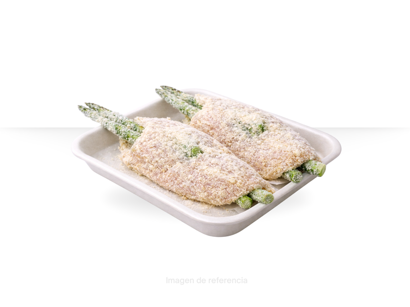Milanesa de pollo parmesano con espárragos (Fresco)