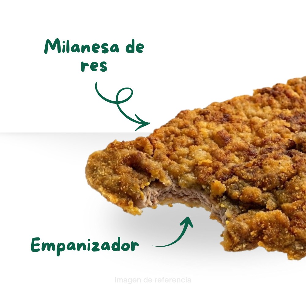 Milanesa de res empanizada (Cocinado)