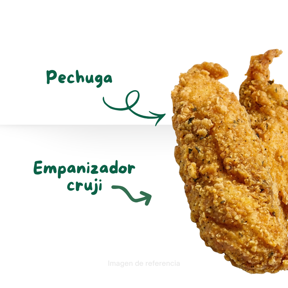Tiras de pechuga de pollo empanizadas (C)
